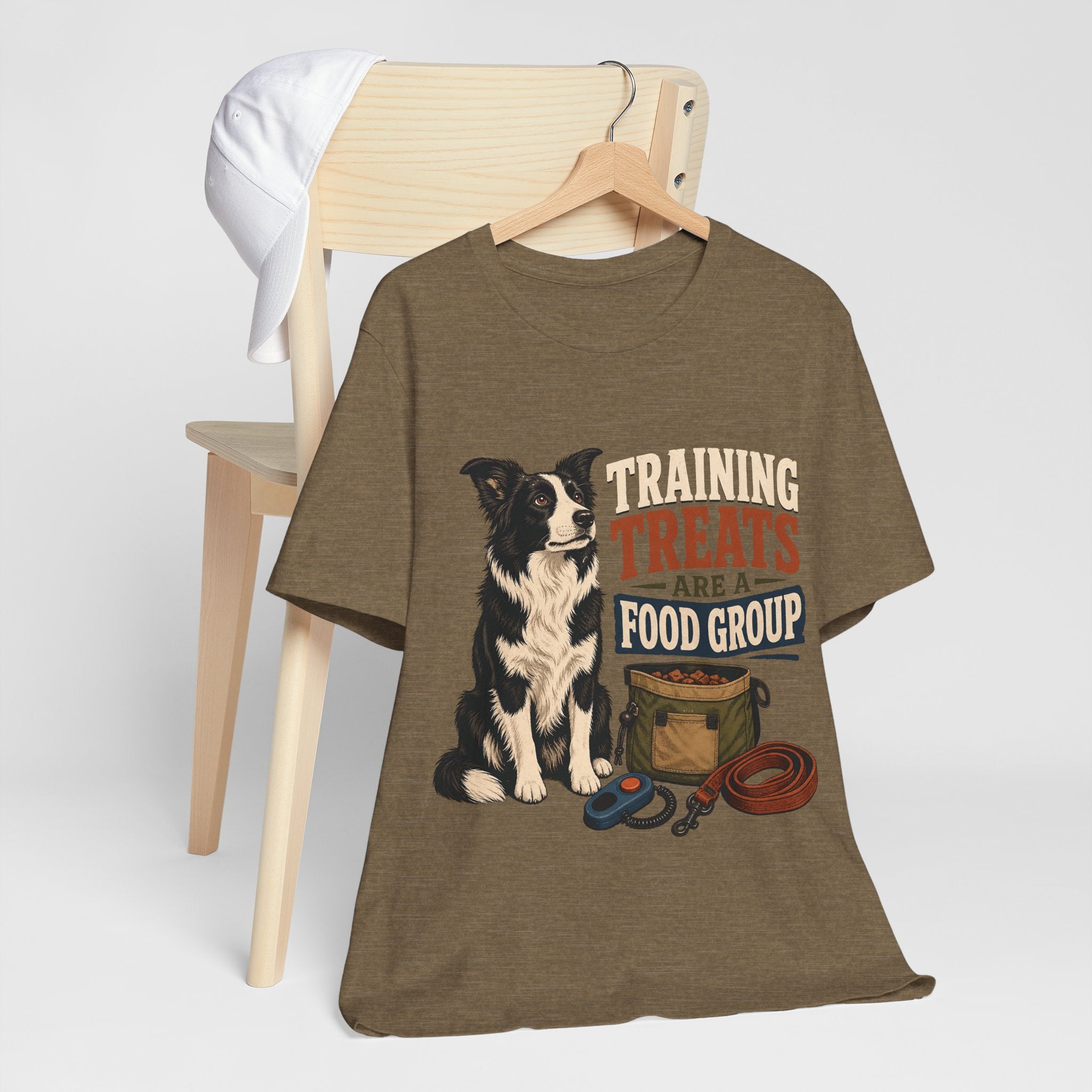 "Training Treats Are A Food Group" Dog Lover T-Shirt — Funny Dog Graphic Tee