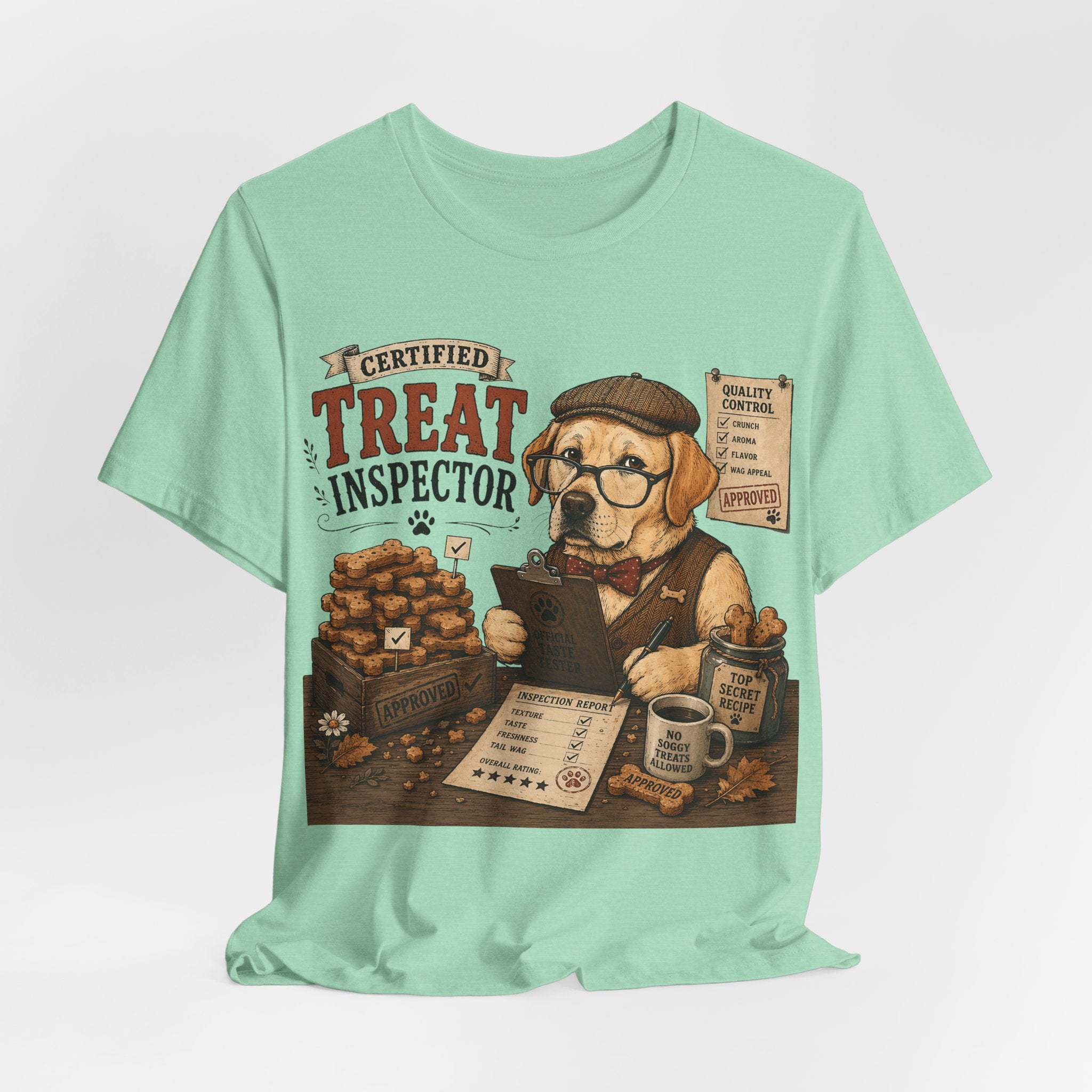 Certified Treat Inspector T-Shirt — Cute Retro Dog Cookie Inspector Tee