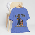 "Care Team — One Nurse, One Very Good Dog" Nurse T-Shirt — Dog Mom Nurse Graphic Tee