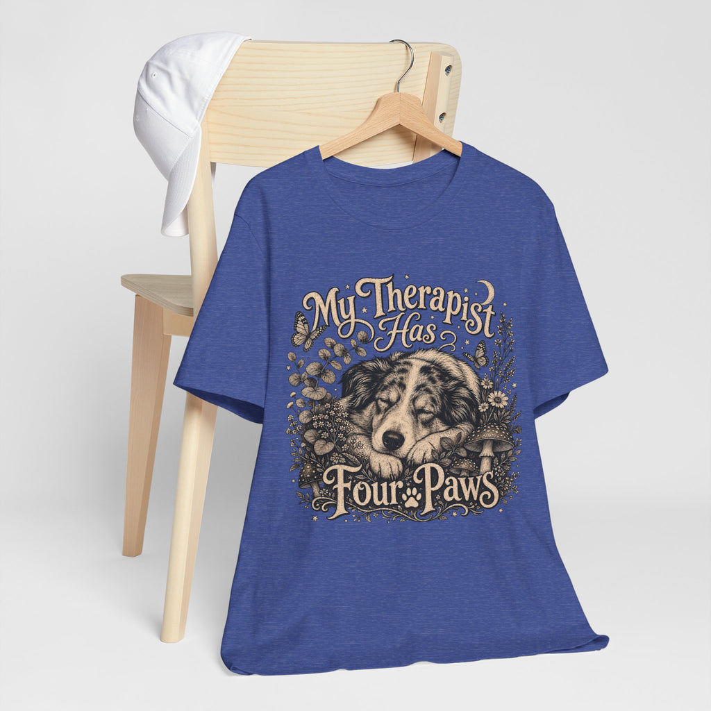 Dog Lover T-Shirt — "My Therapist Has Four Paws" Graphic Tee