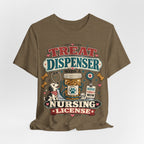 Treat Dispenser Nursing License Tee — Nurse Dog Mom T-Shirt