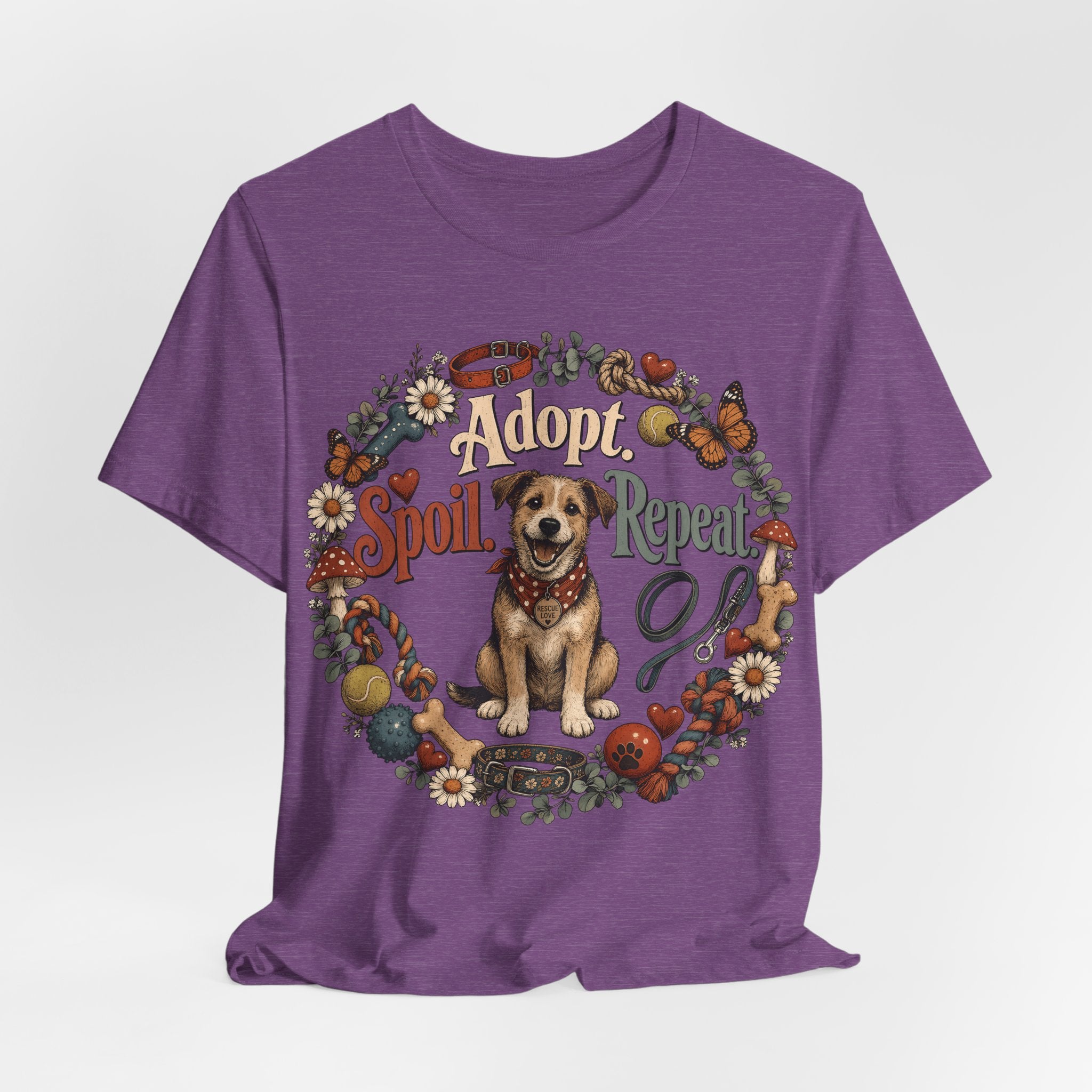 Adopt Spoil Repeat Dog T-Shirt – Cute Rescue Puppy Rescue Lover Tee