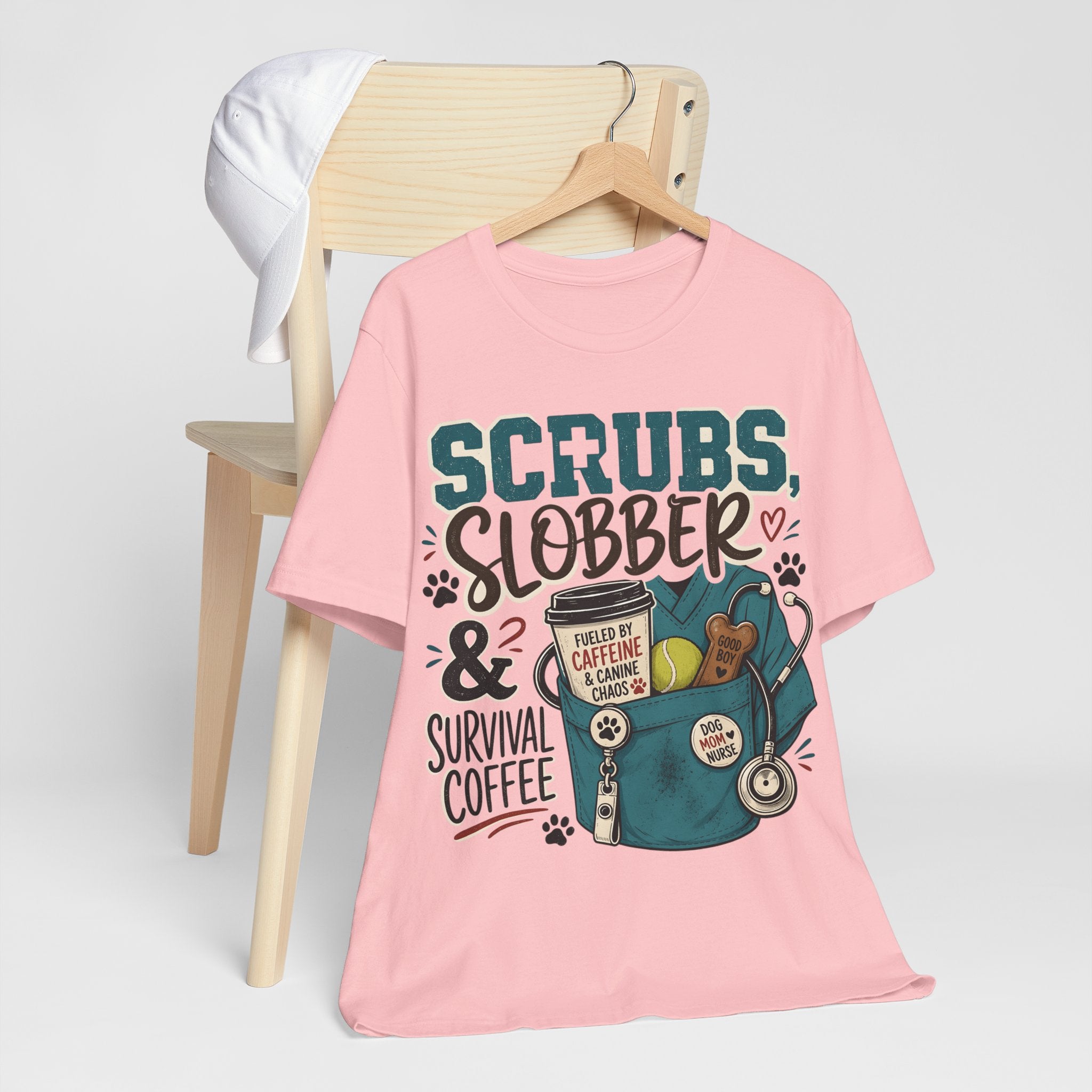 Scrubs, Slobber & Survival Coffee Tee — Funny Vet Nurse Shirt