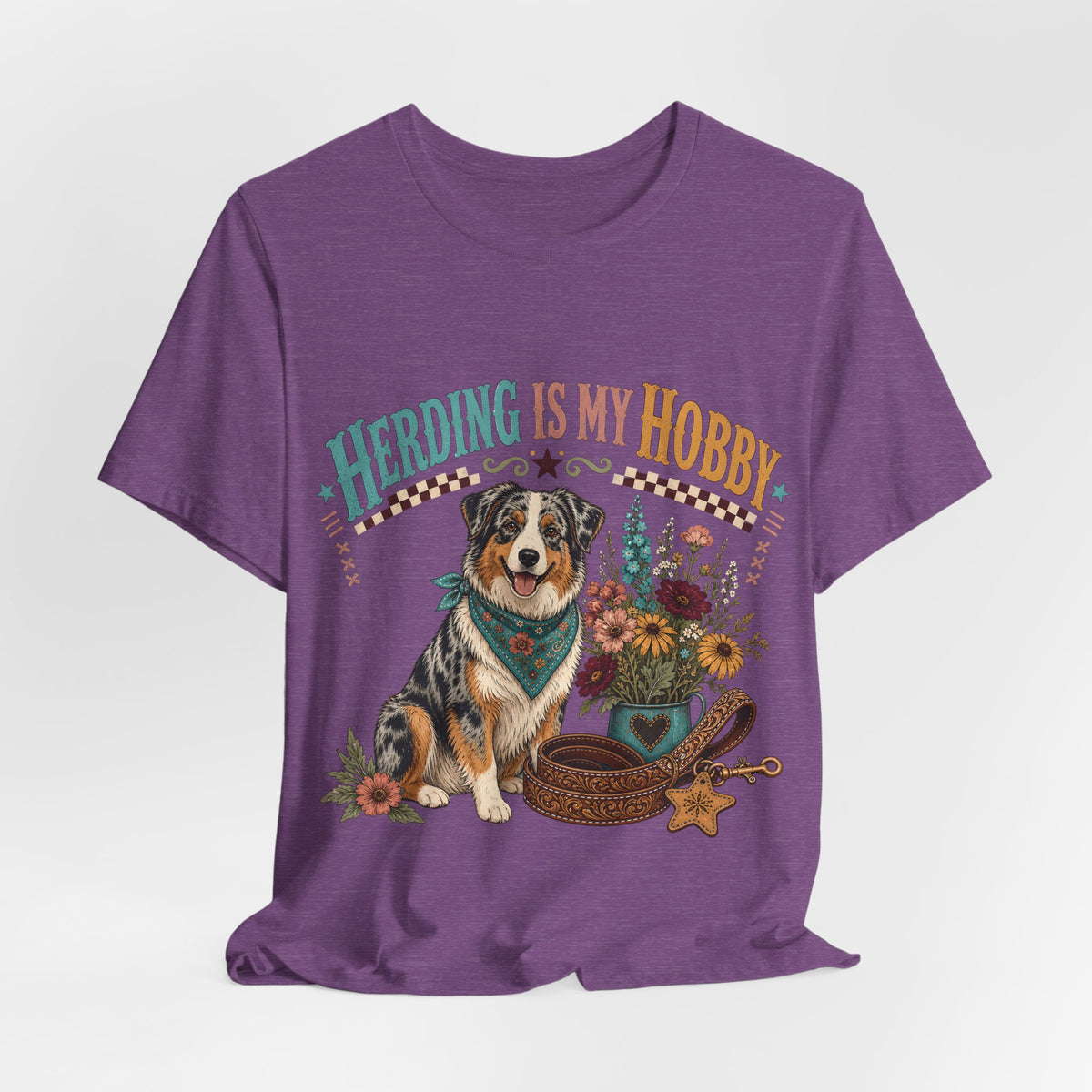 "Herding Is My Hobby" Australian Shepherd T-Shirt — Retro Dog Lover Graphic Tee