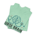 Nurse Brain Dog Mom Heart T‑Shirt - Cute Nurse & Dog Mom Graphic Tee