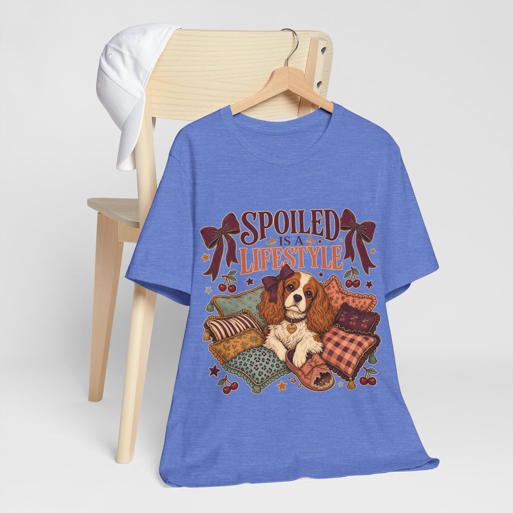 "Spoiled Is A Lifestyle" T-Shirt — Feminine Vintage Dog Mom Graphic Tee