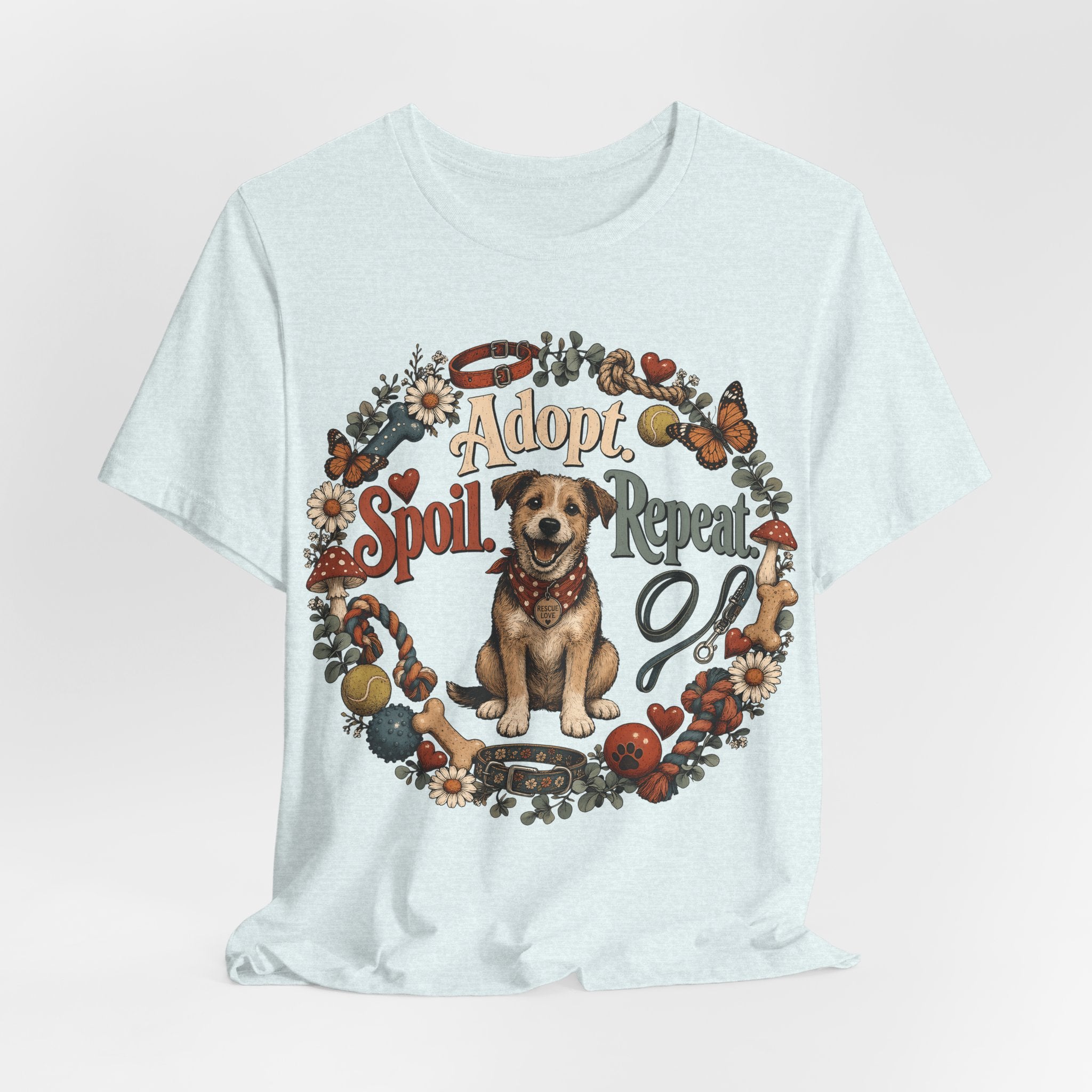 Adopt Spoil Repeat Dog T-Shirt – Cute Rescue Puppy Rescue Lover Tee