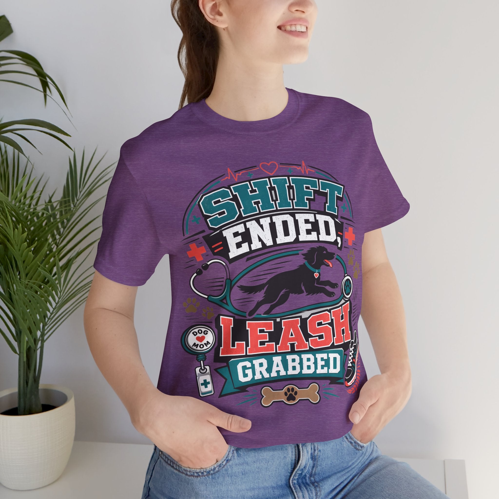 Shift Ended Leash Grabbed Dog Lover Tee