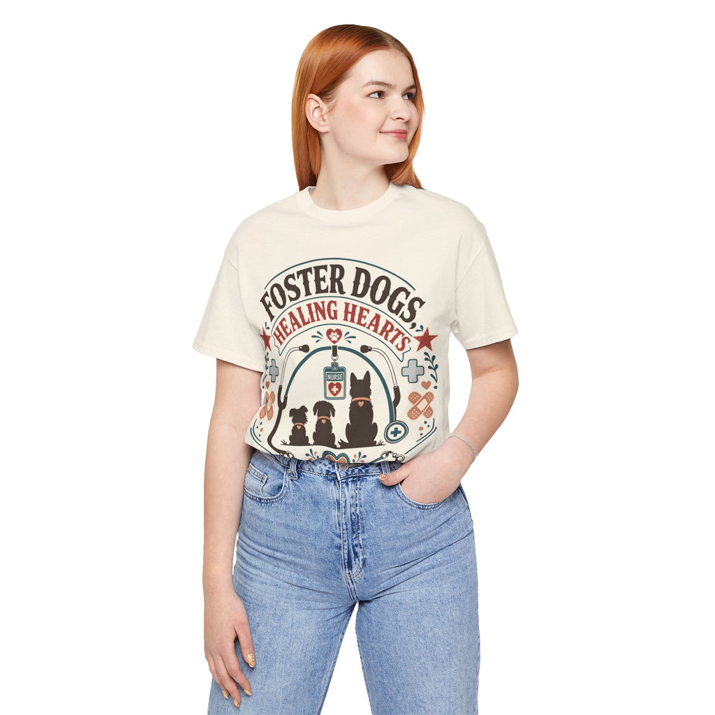 Foster Dogs Healing Hearts T‑Shirt — Rescue Dog Lover Tee