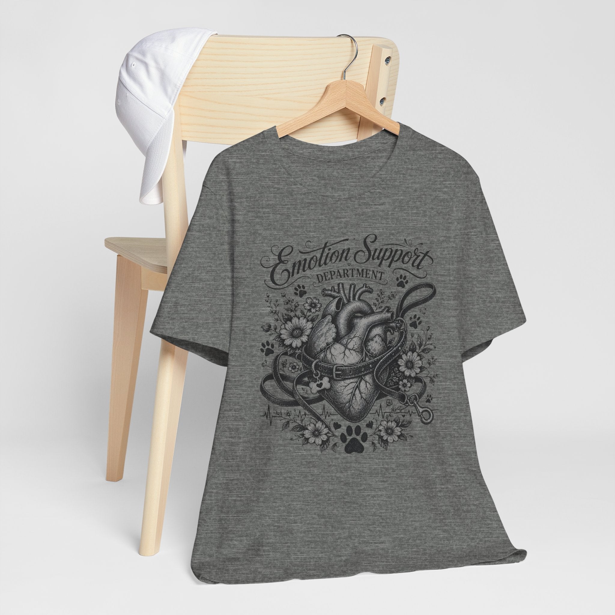 Emotion Support Department Tee — Anatomical Heart Floral Graphic Shirt