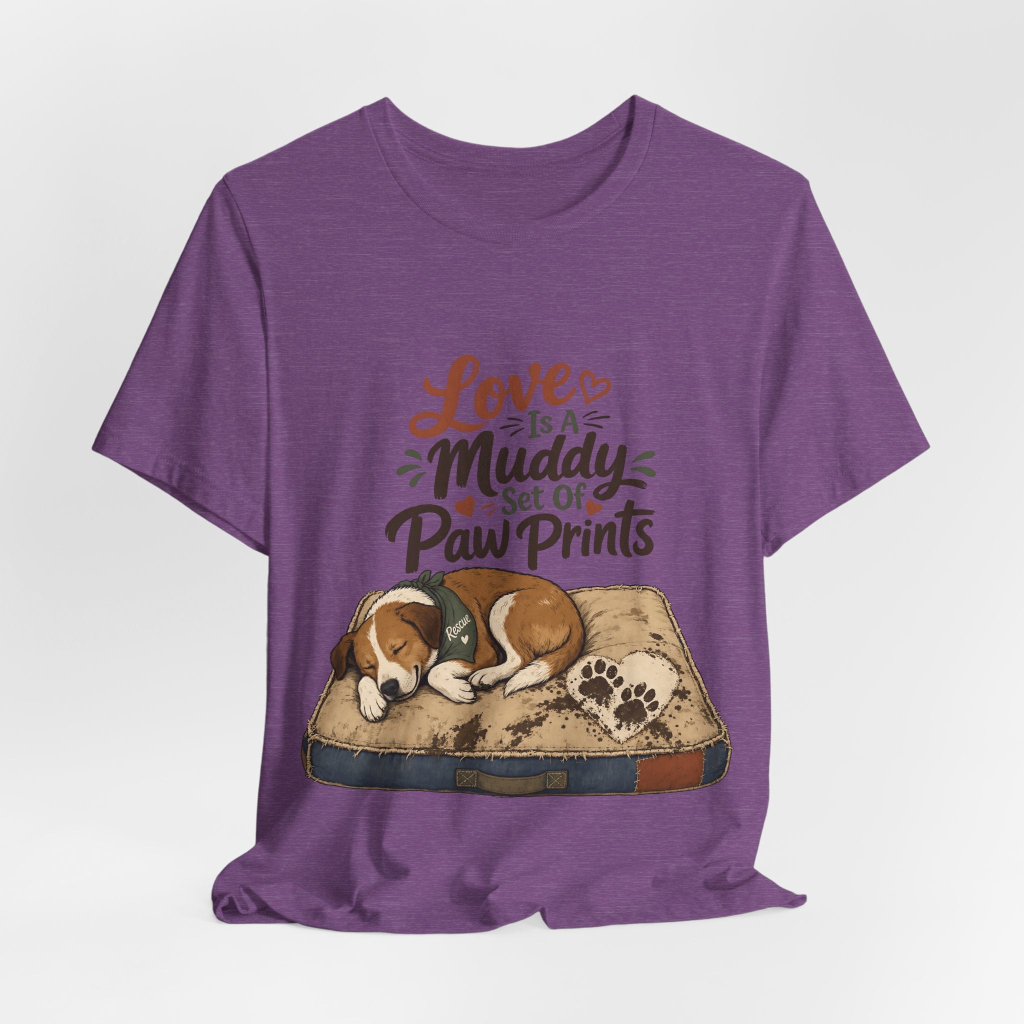 "Love Is A Muddy Set Of Paw Prints" Dog Lover T-Shirt — Dog Mom Graphic Tee