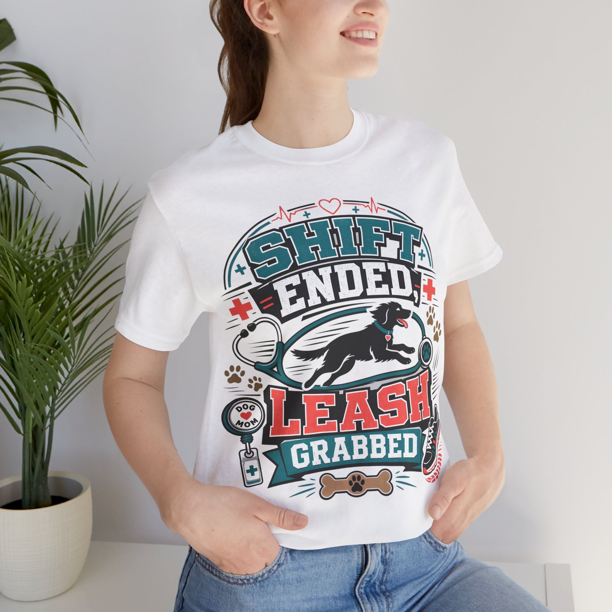 Shift Ended Leash Grabbed Dog Lover Tee