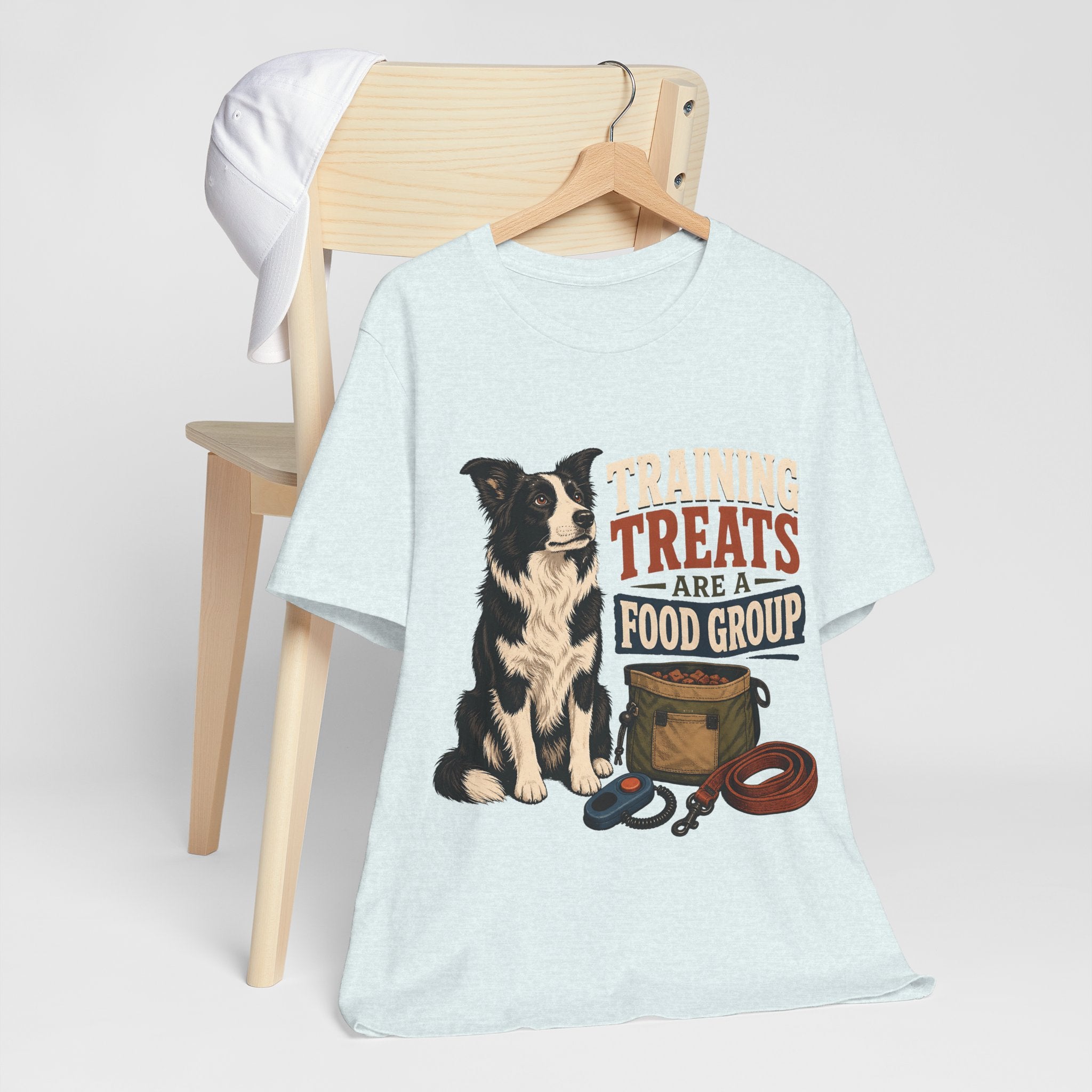 "Training Treats Are A Food Group" Dog Lover T-Shirt — Funny Dog Graphic Tee