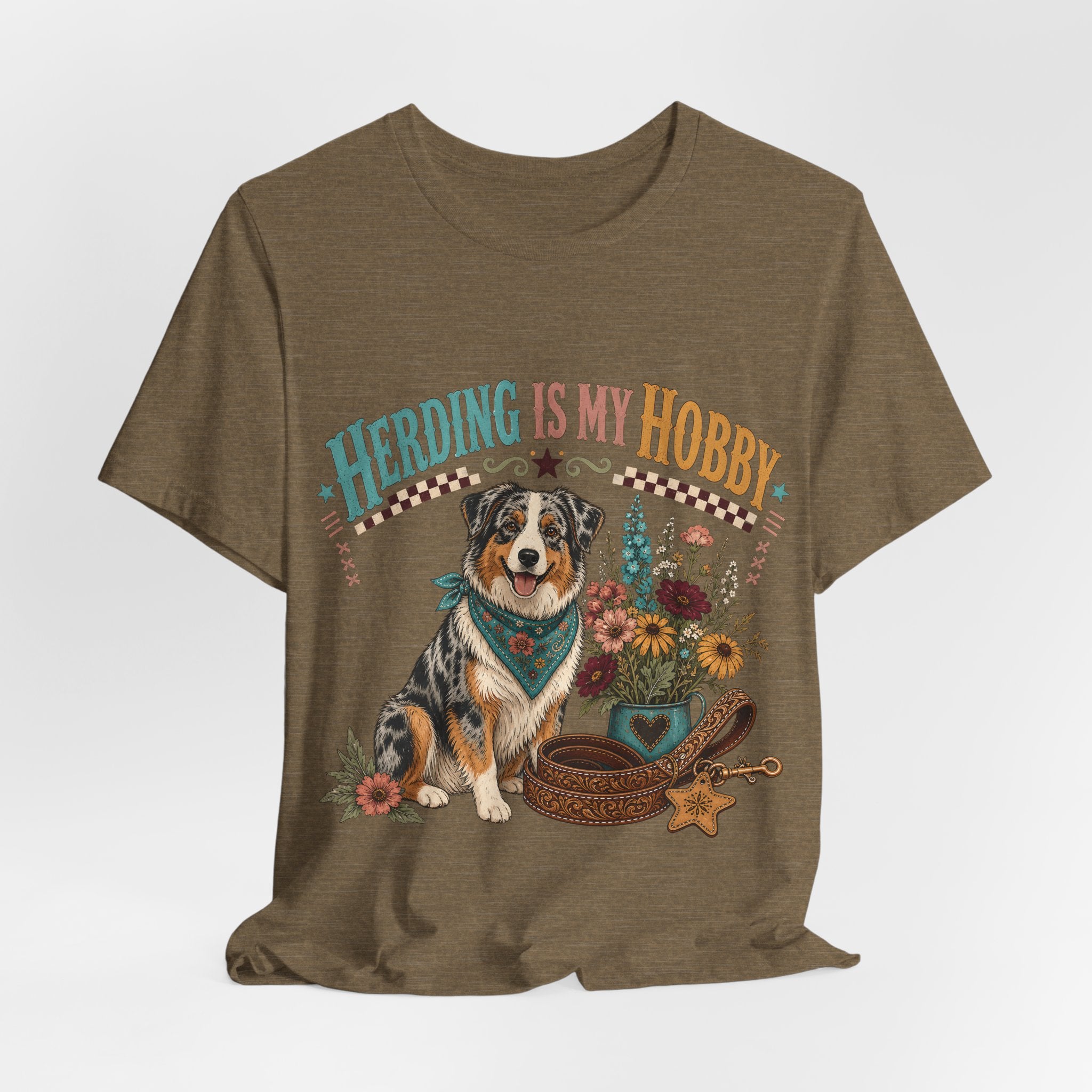 "Herding Is My Hobby" Australian Shepherd T-Shirt — Retro Dog Lover Graphic Tee