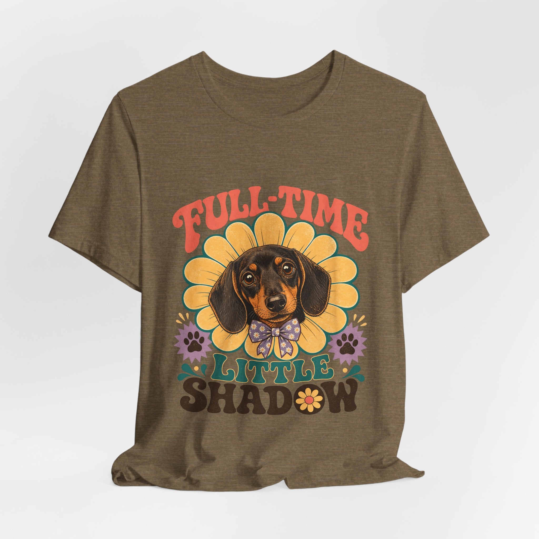 "Full-Time Little Shadow" — Cute Dachshund Dog Mom T-Shirt