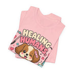 Healing Humans, Spoiling Dogs T‑Shirt — Cute Veterinary Nurse Dog Mom Tee
