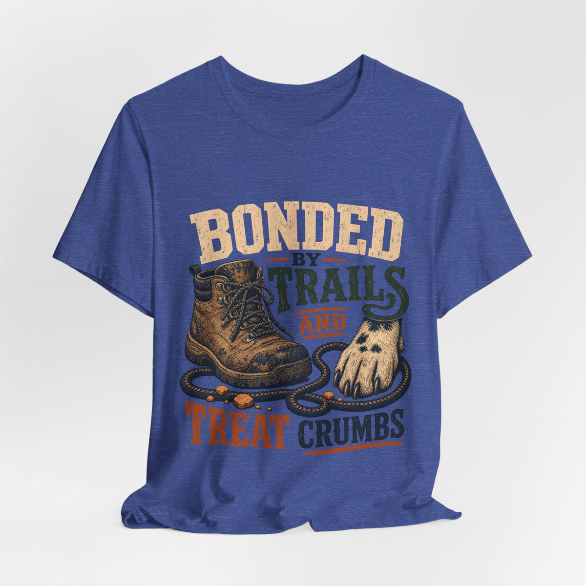 "Bonded By Trails And Treat Crumbs" Dog Lover T-Shirt — Hiking Dog Graphic Tee