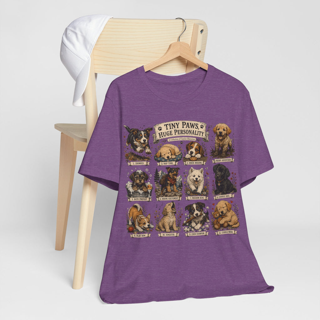 Tiny Paws Huge Personality Puppy Tee — Cute Dog Breed Collage T-Shirt