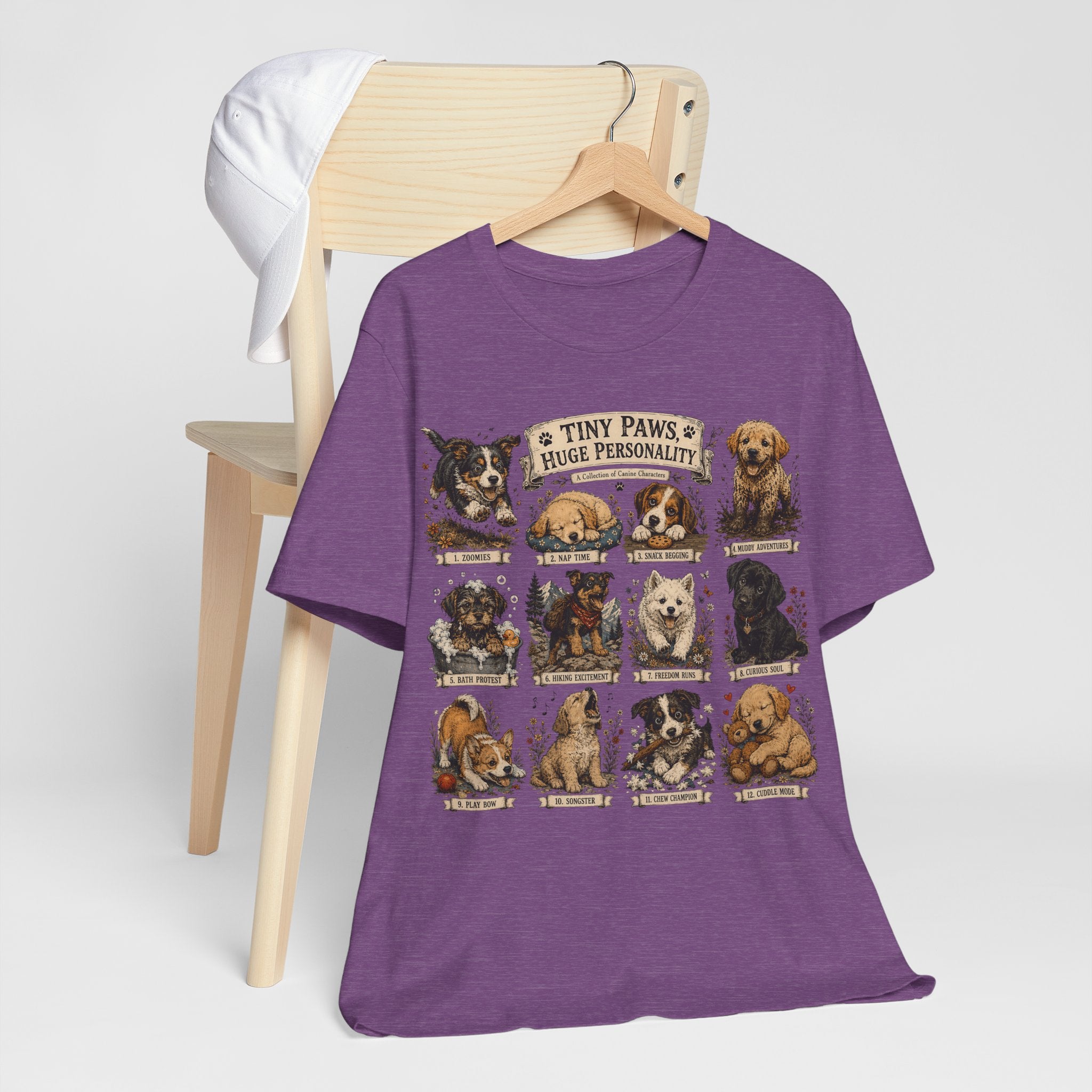 Tiny Paws Huge Personality Puppy Tee — Cute Dog Breed Collage T-Shirt