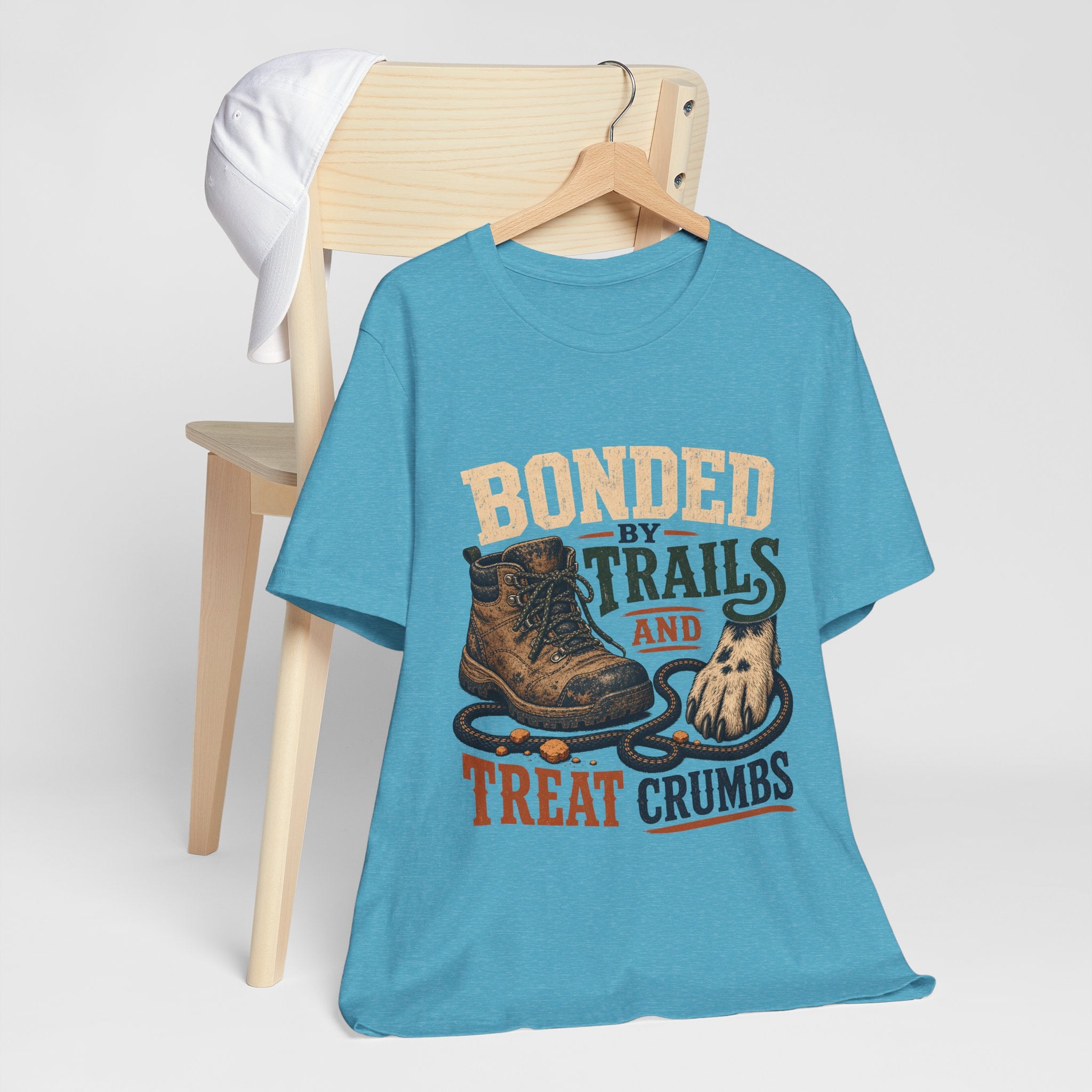 "Bonded By Trails And Treat Crumbs" Dog Lover T-Shirt — Hiking Dog Graphic Tee