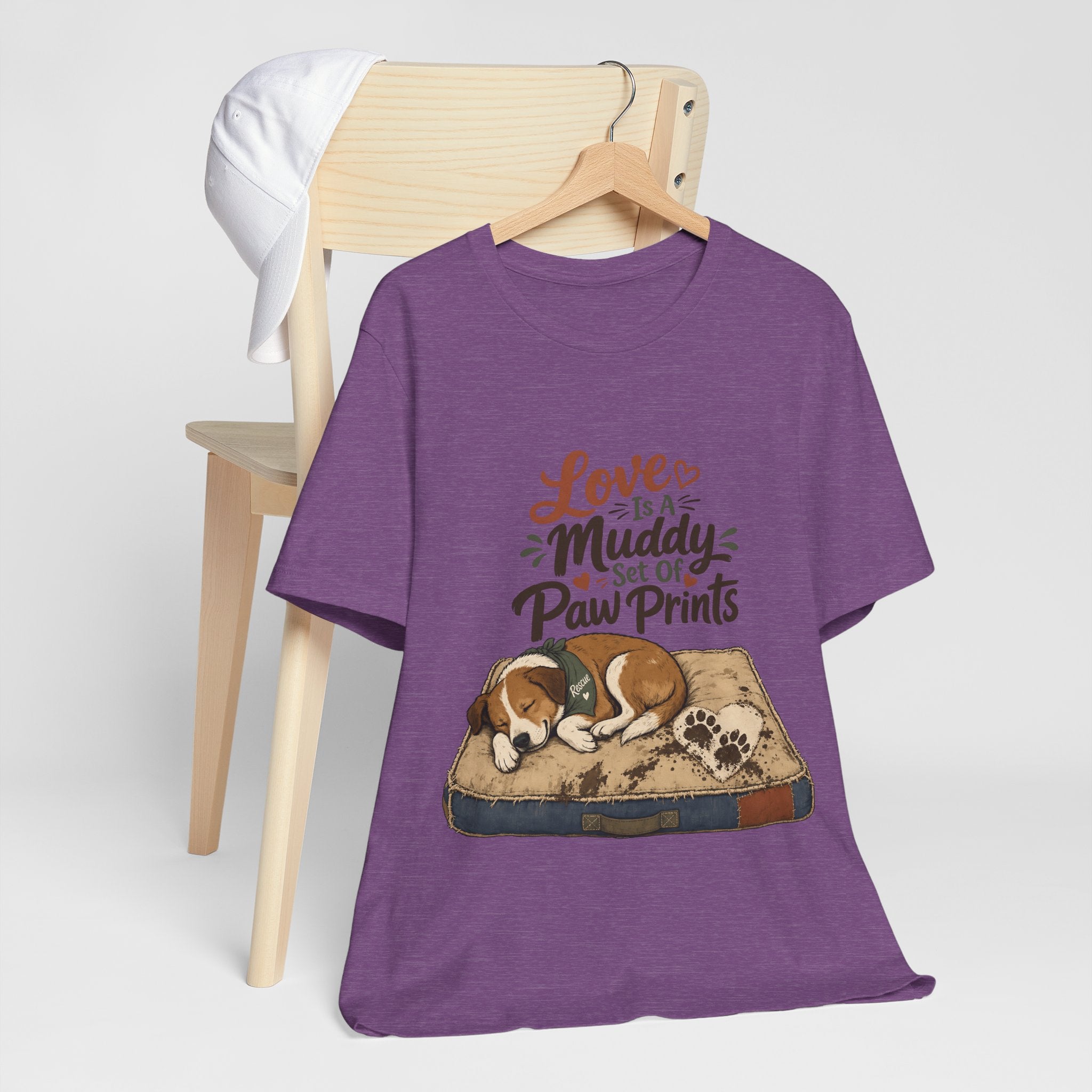 "Love Is A Muddy Set Of Paw Prints" Dog Lover T-Shirt — Dog Mom Graphic Tee