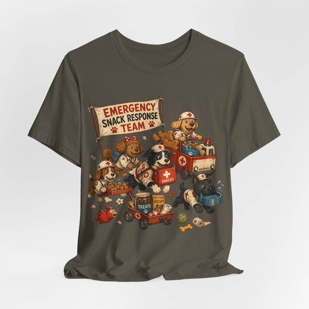 Emergency Snack Response Team T‑Shirt — Cute Rescue Dogs Graphic Tee