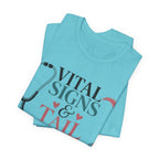 Vital Signs & Tail Wags Tee - Nurse Vet Stethoscope Paw Print T-Shirt