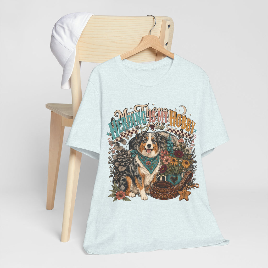 "Herding Is My Hobby" Australian Shepherd T-Shirt — Retro Dog Lover Graphic Tee