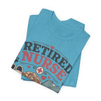 Retired Nurse T-Shirt — "Promoted to Full-Time Dog Snuggler" Cute Nursing & Pet Lover Tee