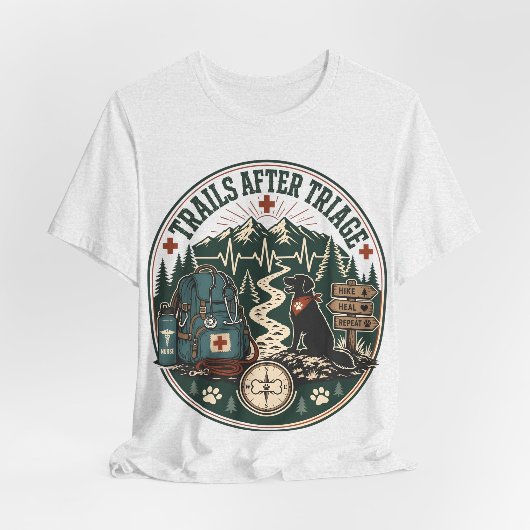 Trails After Triage Hiking Tee — Search & Rescue Outdoor Crew Shirt