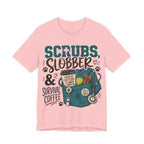 Scrubs, Slobber & Survival Coffee Tee — Funny Vet Nurse Shirt
