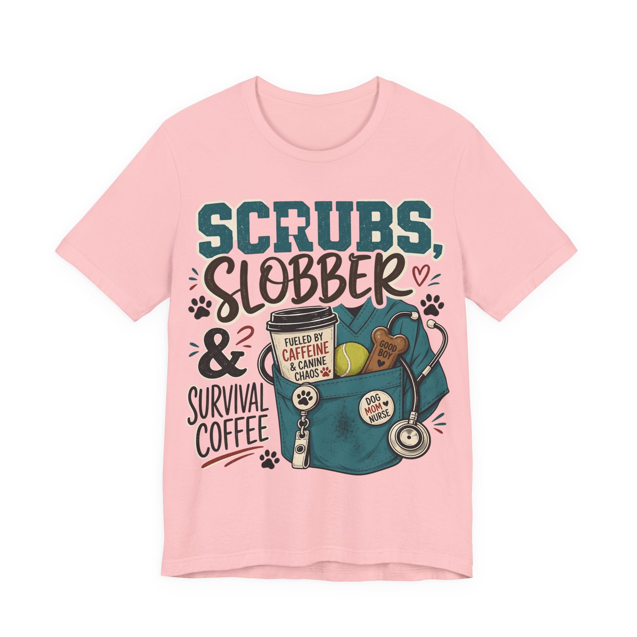 Scrubs, Slobber & Survival Coffee Tee — Funny Vet Nurse Shirt