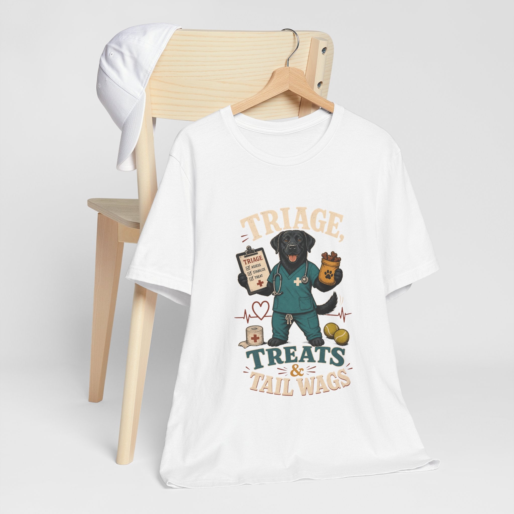 "Triage, Treats & Tail Wags" Dog Lover T-Shirt — Dog Nurse Graphic Tee
