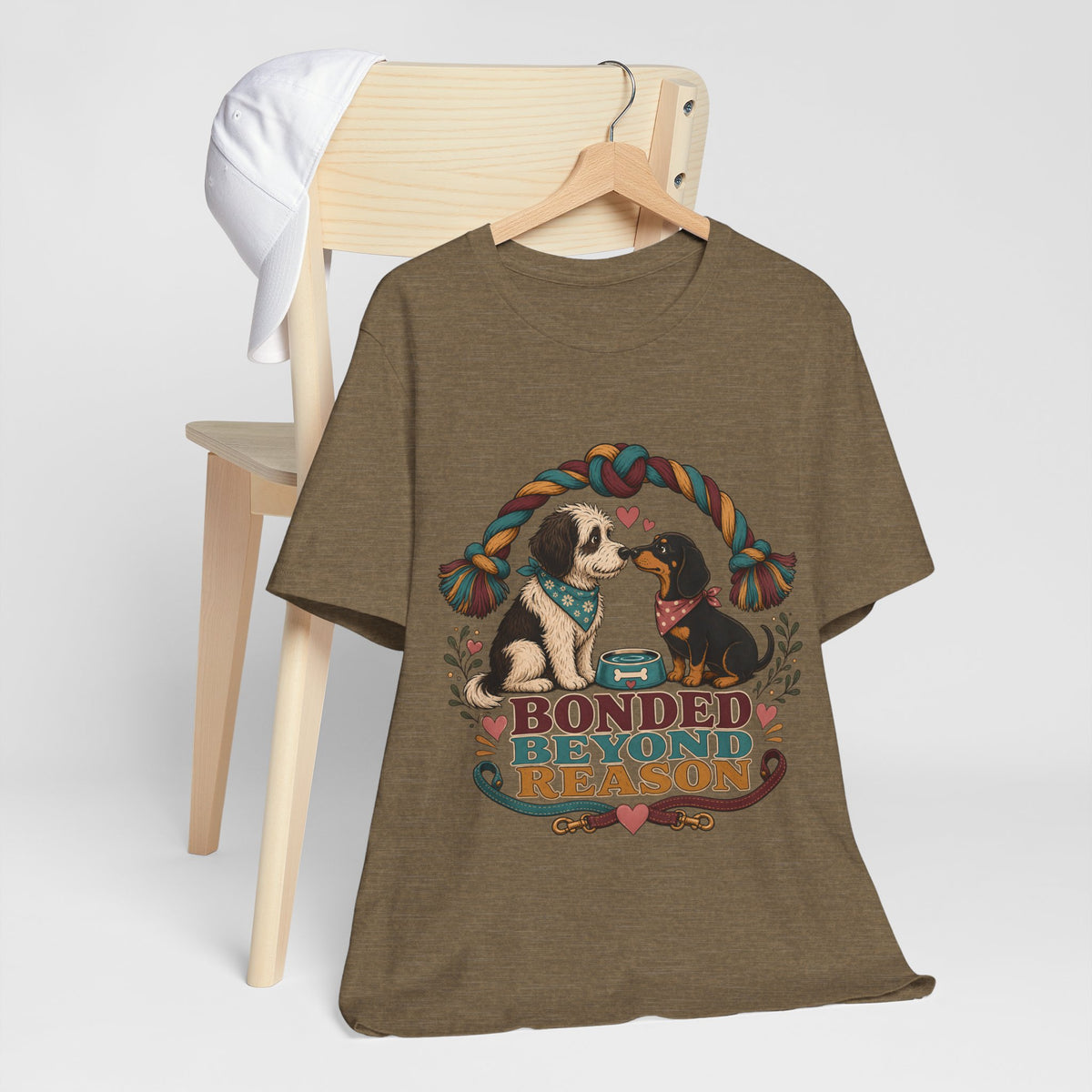 "Bonded Beyond Reason" Two Dogs T-Shirt — Retro Dog Lover Graphic Tee