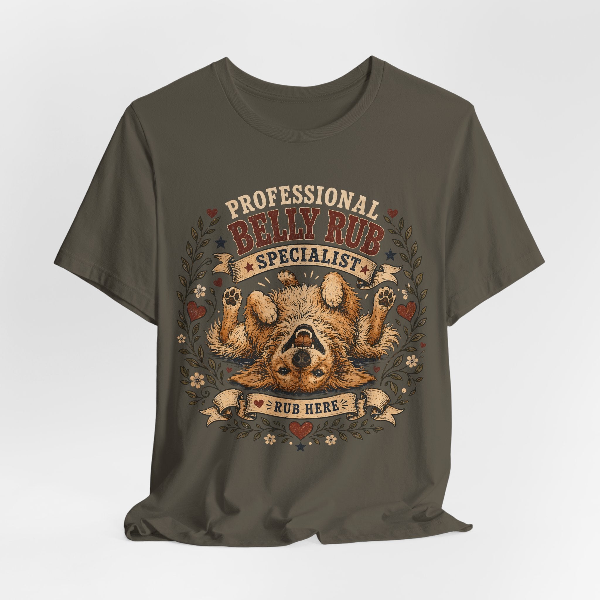 T-Shirt — "Professional Belly Rub Specialist" Dog Graphic Tee