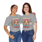 Healing Humans, Spoiling Dogs T‑Shirt — Cute Veterinary Nurse Dog Mom Tee
