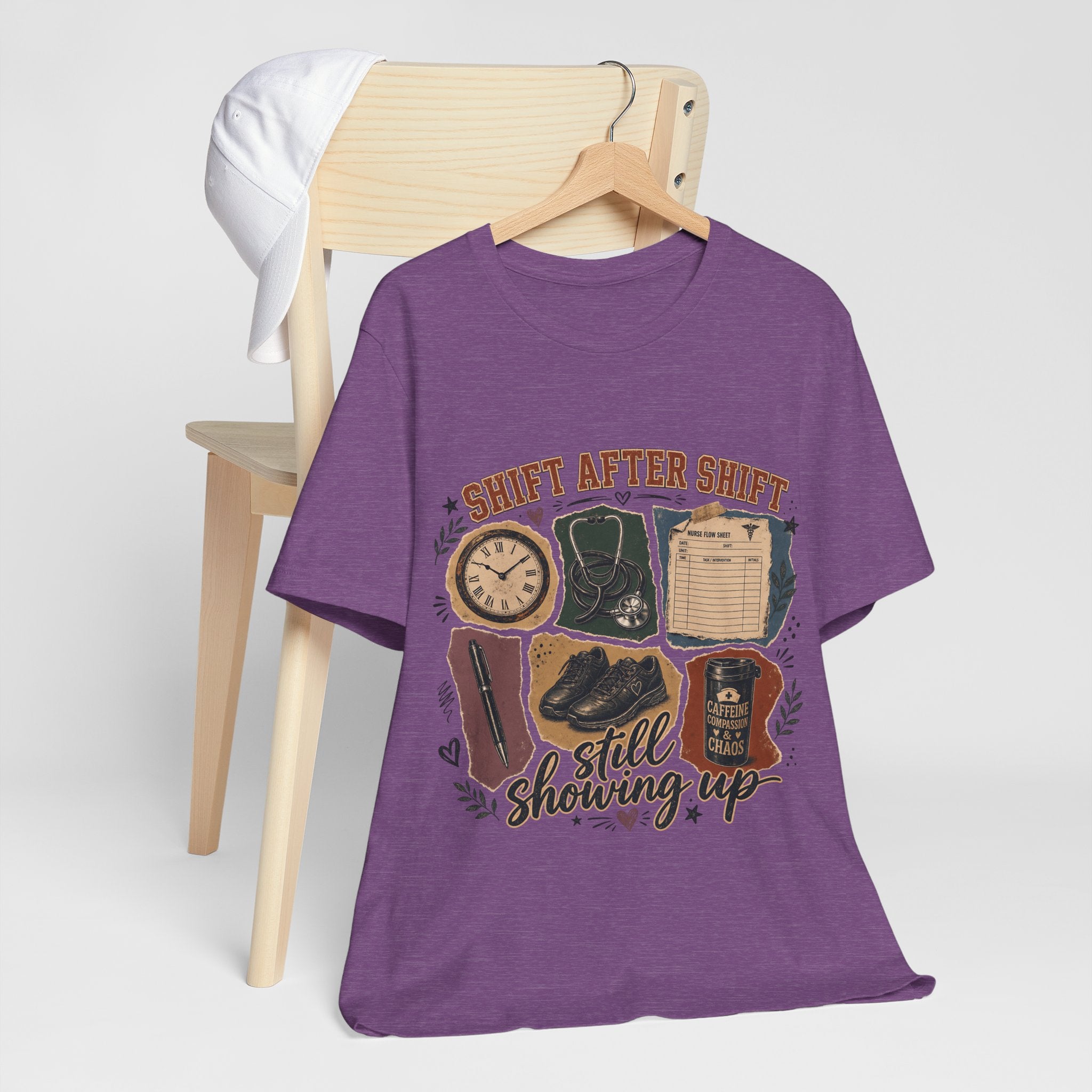 "Shift After Shift" Nurse T-Shirt — Still Showing Up Nurse Graphic Tee