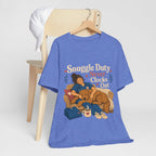 "Snuggle Duty Never Clocks Out" Nurse T-Shirt — Dog Mom Nurse Graphic Tee