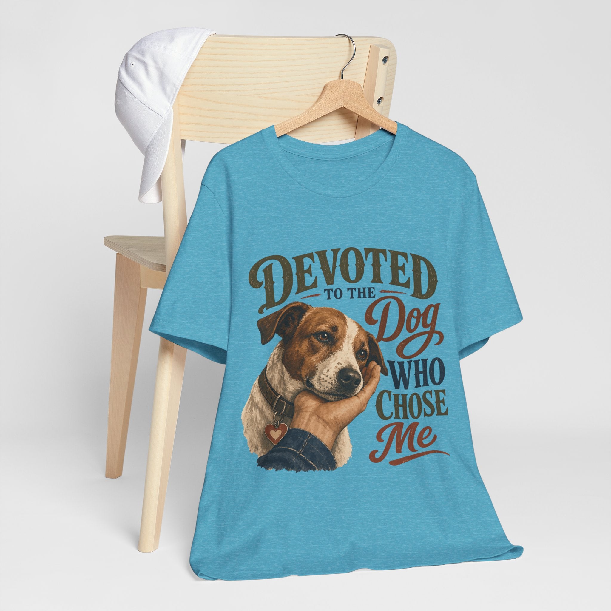 "Devoted To The Dog Who Chose Me" Dog Lover T-Shirt — Dog Mom Graphic Tee