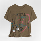 Vital Signs & Tail Wags Tee - Nurse Vet Stethoscope Paw Print T-Shirt