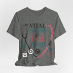 Vital Signs & Tail Wags Tee - Nurse Vet Stethoscope Paw Print T-Shirt