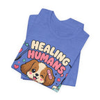 Healing Humans, Spoiling Dogs T‑Shirt — Cute Veterinary Nurse Dog Mom Tee