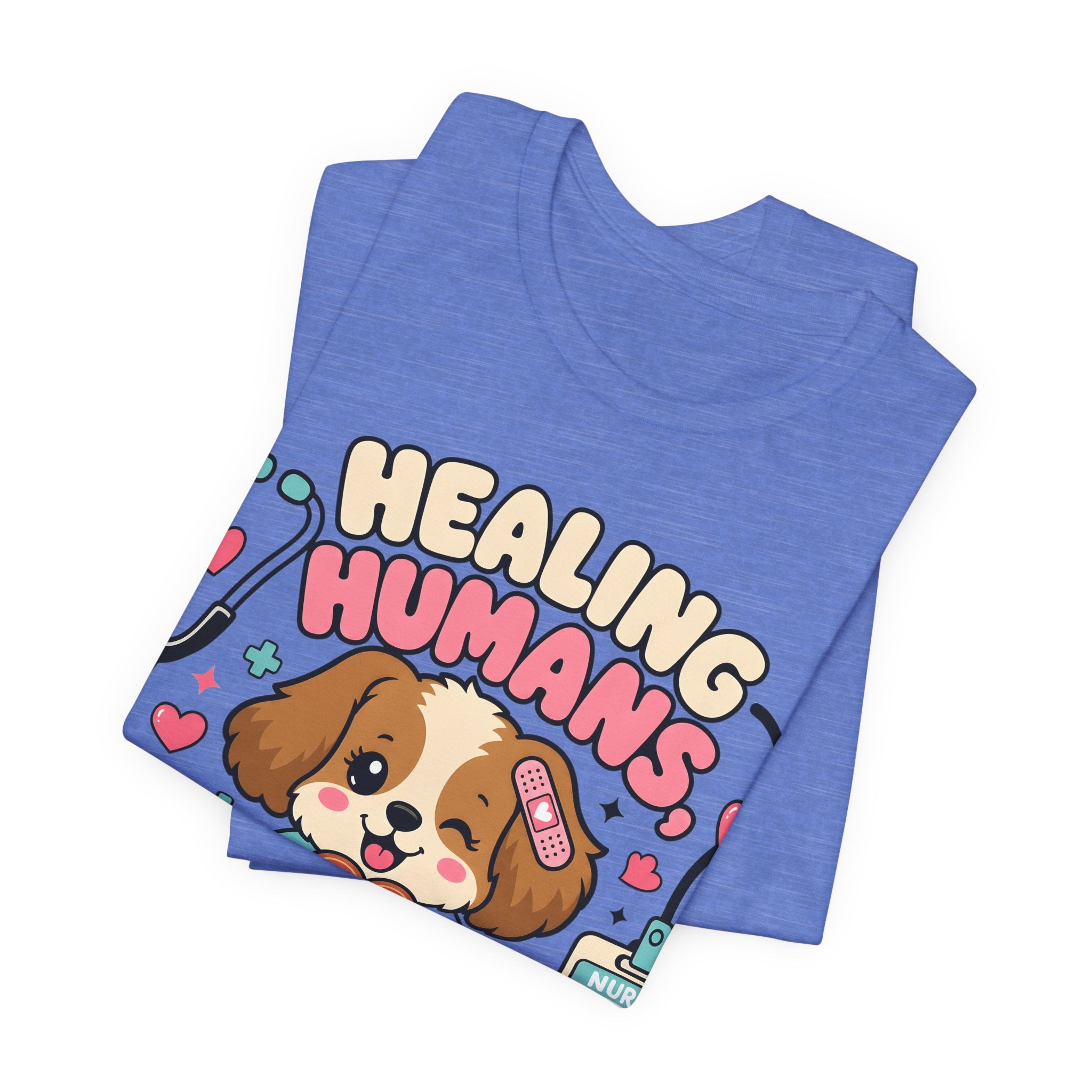 Healing Humans, Spoiling Dogs T‑Shirt — Cute Veterinary Nurse Dog Mom Tee