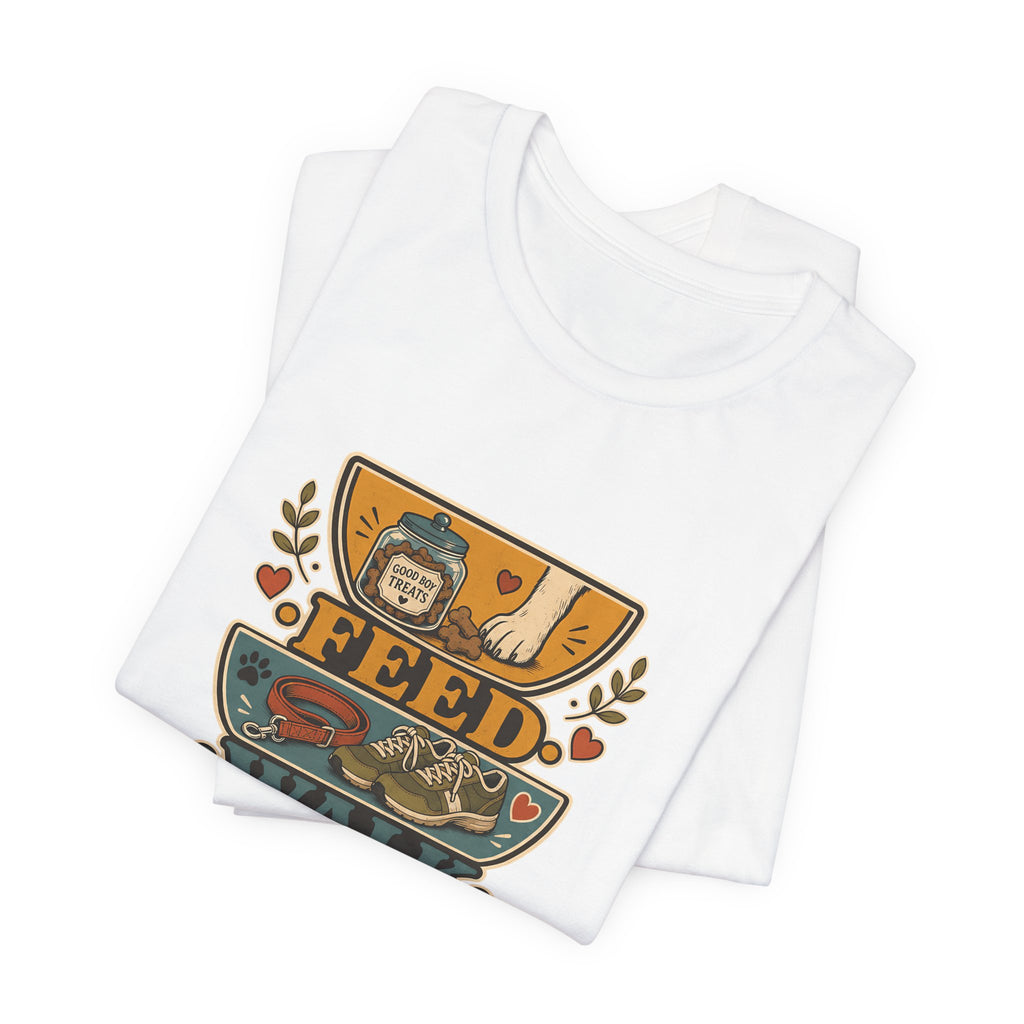 "Feed Walk Repeat Affection" — Retro Dog Mom T-Shirt