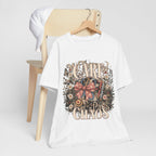 "Care With A Little Chaos" Coquette Nurse T-Shirt — Cute Nurse Graphic Tee