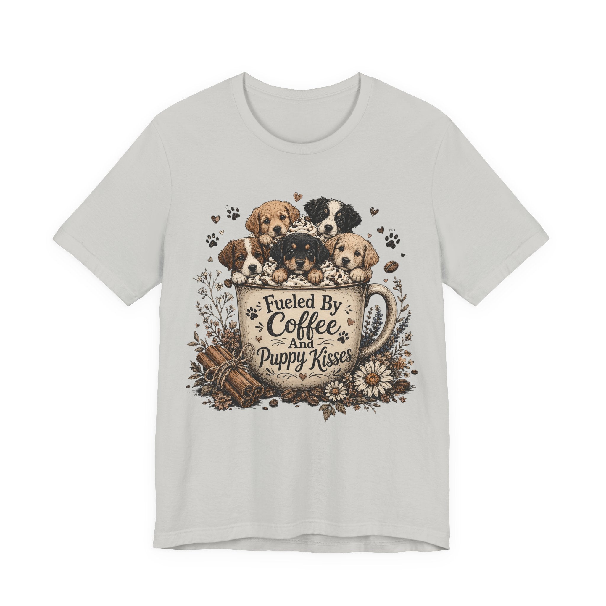 Fueled by Coffee and Puppy Kisses T-Shirt