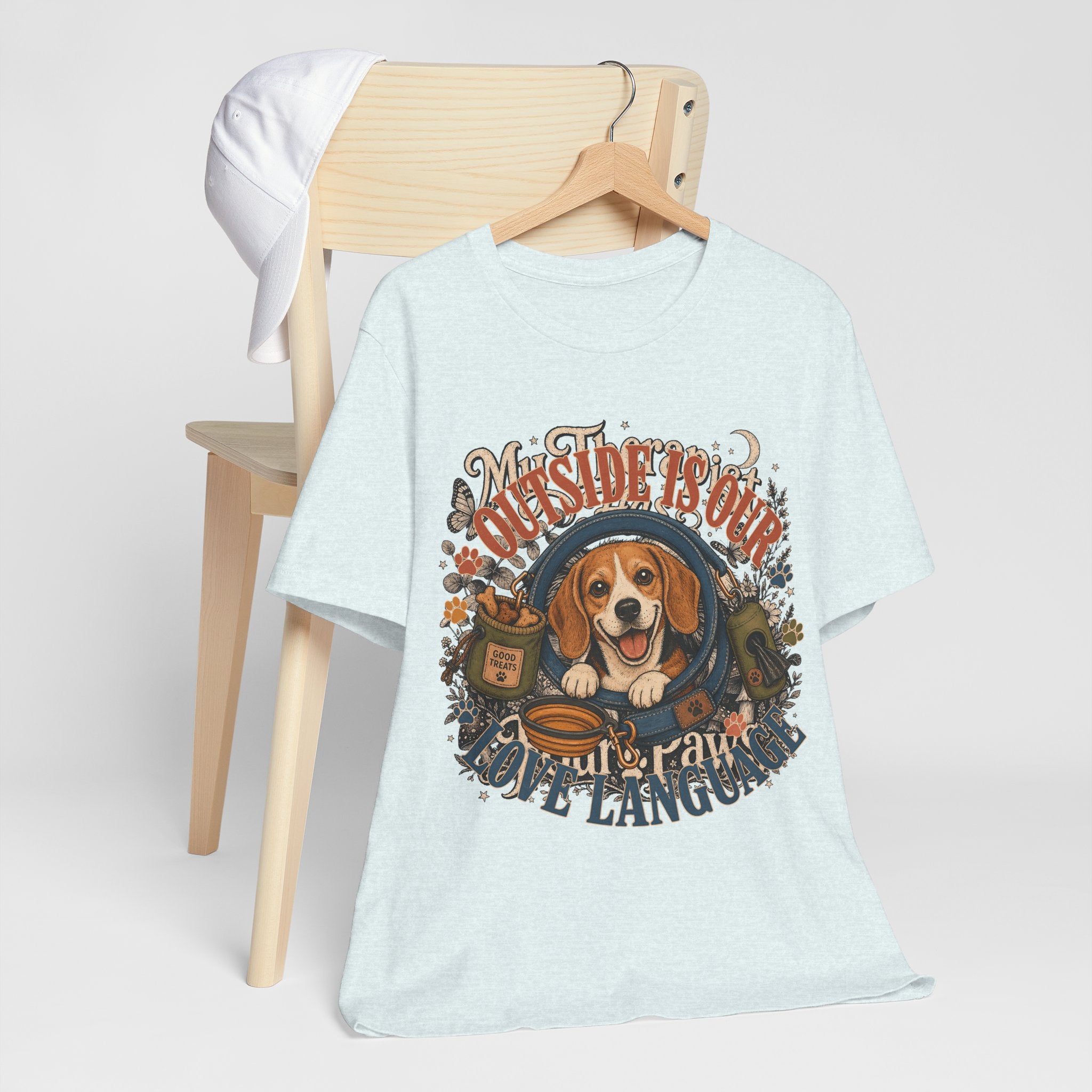"Outside Is Our Love Language" Beagle T-Shirt — Retro Dog Lover Graphic Tee