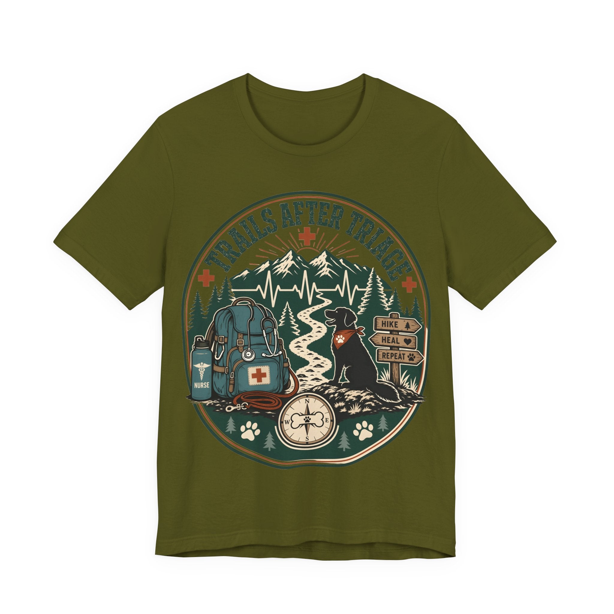 Trails After Triage Hiking Tee — Search & Rescue Outdoor Crew Shirt