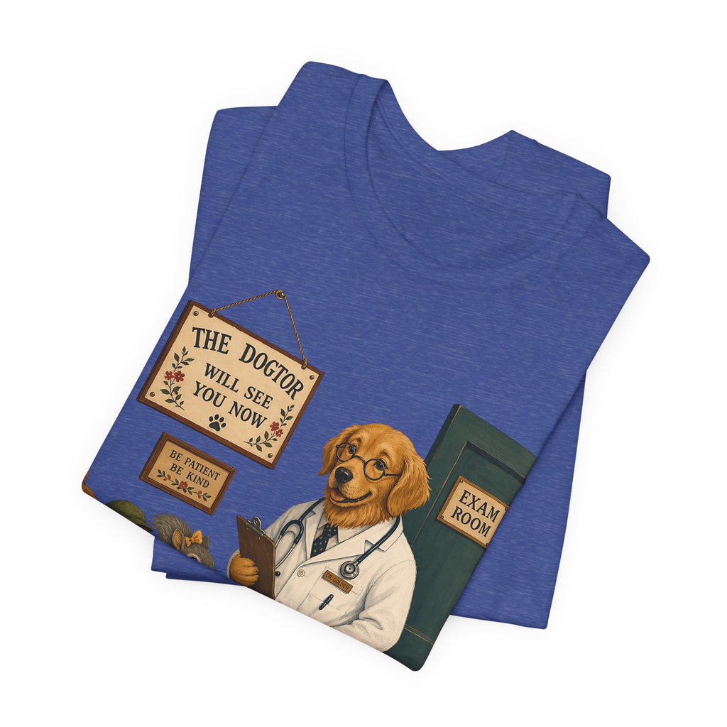 Dog Doctor Tee — Vintage Veterinary Illustration T-Shirt (The Doctor Will See You Now)
