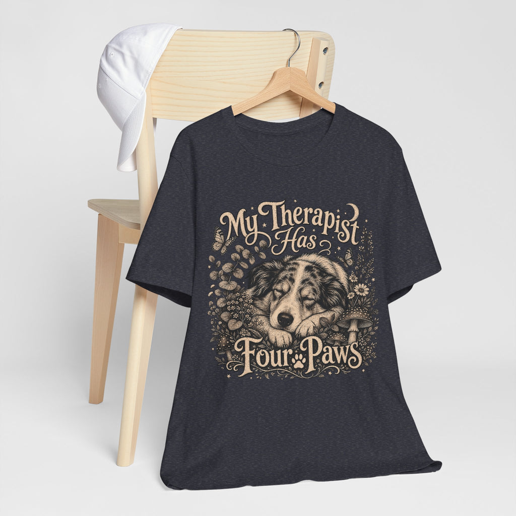 Dog Lover T-Shirt — "My Therapist Has Four Paws" Graphic Tee